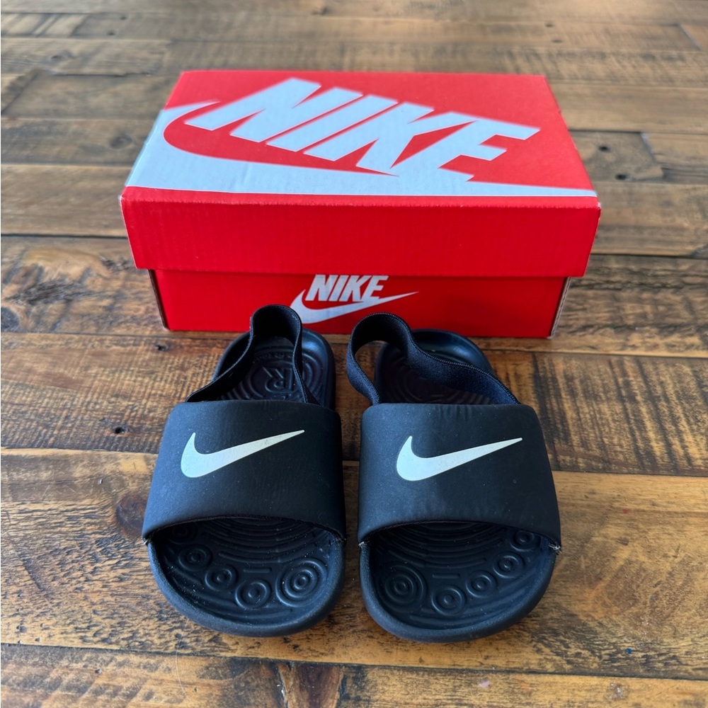 Nike Kawa Toddler Black Slides Sandals